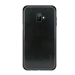   HUSĂ! - Protectie telefon MOFI din plastic (cadru silicon, spate cu efect piele) NEGRU Samsung Galaxy J6 Plus (SM-J610F)