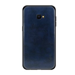  HUSĂ! - Protector de telefon din plastic MOFI (cadru silicon, spate cu efect piele) ALBASTRU ÎNCHIS Samsung Galaxy J4 Plus (SM-J415F)