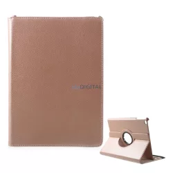   Carcasa in picioare, efect piele (FLIP, suport desktop, 360°) ROSE GOLD Apple IPAD 9.7 (2018), Apple IPAD 9.7 (2017)