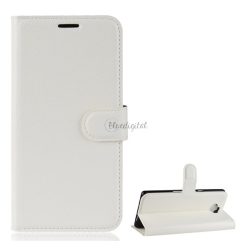   HUSĂ! - Carcasa in picioare, efect piele (FLIP, deschidere laterala, functie suport birou, premium) ALB Sony Xperia 10 plus (L4213)