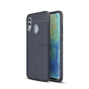 HUSĂ! - Protectie din silicon pentru telefon (rezistenta la impact mediu, efect piele, model de cusaturi) ALBASTRU INCHIS Huawei P Smart (2019), Honor 10 Lite