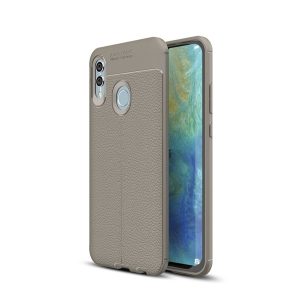 HUSĂ! - Husă silicon pentru telefon (rezistent la impact mediu, efect de piele, model de cusături) GREY Huawei P Smart (2019), Honor 10 Lite