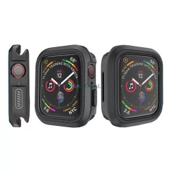   Cadru din silicon (BUMPER, rezistent la șocuri) BLACK Apple Watch Series SE 44mm, Watch Series 6 44mm, Watch Series 5 44mm