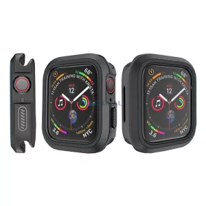 Cadru din silicon (BUMPER, rezistent la șocuri) BLACK Apple Watch Series SE 44mm, Watch Series 6 44mm, Watch Series 5 44mm