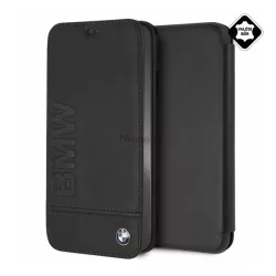   HUSĂ! - Husa CG MOBILE BMW SIGNATURE in picioare, piele naturala (FLIP, deschidere laterala) NEGRA Apple iPhone XS Max 6.5