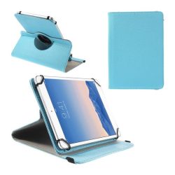   Carcasa in picioare, efect piele (universal, FLIP, suport de masa, 360°, dimensiune 9-10") ALBASTRU DESCHIS