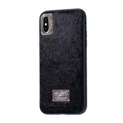   HUSĂ! - Protector de telefon din plastic WK (spate din plastic, strat de pluș) NEGRU Apple iPhone XS Max 6.5
