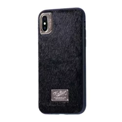   HUSĂ! - Protector de telefon din plastic WK (spate din plastic, strat de pluș) NEGRU Apple iPhone X 5.8, Apple iPhone XS 5.8