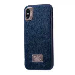   HUSĂ! - Protector de telefon din plastic WK (spate din plastic, strat de pluș) ALBASTRU Apple iPhone XS Max 6.5