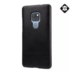   HUSĂ! - Protectie din plastic pentru telefon (spate din piele naturala) NEGRU Huawei Mate 20
