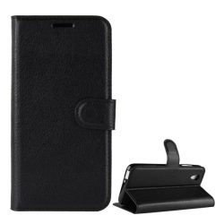   HUSĂ! - Husă stativă, efect piele (FLIP, deschidere laterală, desktop, premium) negru Vodafone Smart E9 (VFD527), Alcatel 1 (OT-5033D)