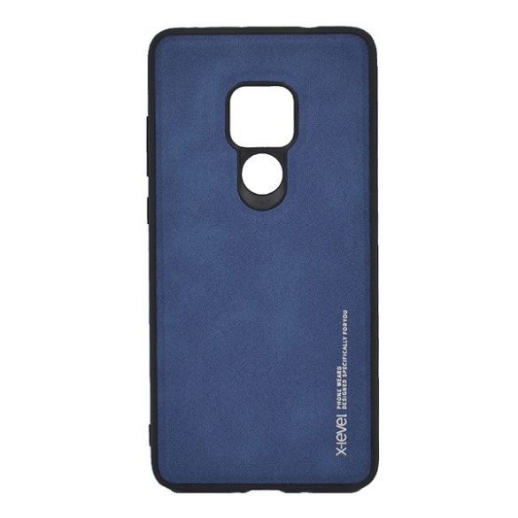 Protector de telefon din silicon X-LEVEL (spate din piele) ALBASTRU Huawei Mate 20