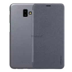   HUSĂ! - Protector de telefon din plastic NILLKIN SPARKLE (Flip cu efect de piele din microfibră, deschidere laterală) NEGRU Samsung Galaxy J6 Plus (SM-J610F)