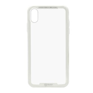ROAR Glass Airframe cadru de protecție din silicon pentru telefon (BUMPER, rezistent la impact mediu, spate din sticlă călită) ALB Apple iPhone XS Max 6.5