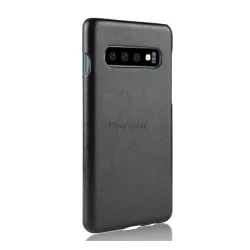   HUSĂ! - Protectie din plastic pentru telefon (efect piele) NEGRU Samsung Galaxy S10 (SM-G973)