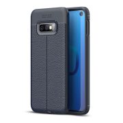   Husă silicon pentru telefon (rezistent la impact mediu, efect de piele, model de cusături) CUTTING albastruSamsung Galaxy S10e (SM-G970)