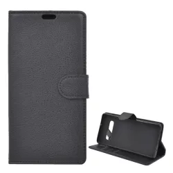   HUSĂ! - Husă stativă cu efect de piele (FLIP, deschidere laterală, desktop, premium) negru Samsung Galaxy S10 Plus (SM-G975)