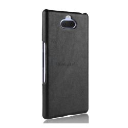   HUSĂ! - Protectie din plastic pentru telefon (efect piele) NEGRU Sony Xperia 10 plus (L4213)
