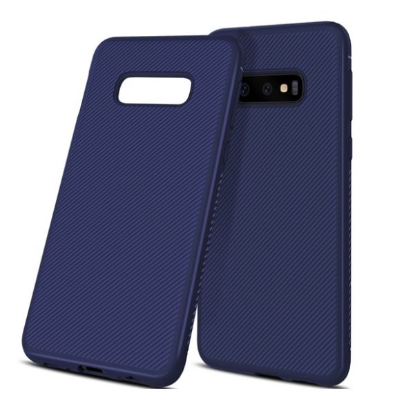 Husă silicon pentru telefon (rezistent la impact mediu, model cu dungi) CUTTING albastruSamsung Galaxy S10e (SM-G970)