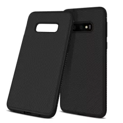   HUSĂ! - Husă silicon pentru telefon (rezistent la impact mediu, model cu dungi) negru Samsung Galaxy S10e (SM-G970)