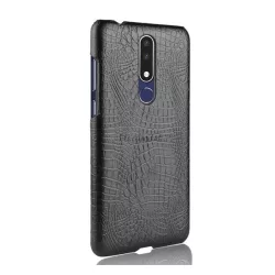   HUSĂ! - Protectie din plastic pentru telefon (efect piele, model piele de crocodil) NEGRU Nokia 3.1 Plus