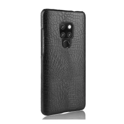   HUSĂ! - Protectie din plastic pentru telefon (efect piele, model piele de crocodil) NEGRU Huawei Mate 20