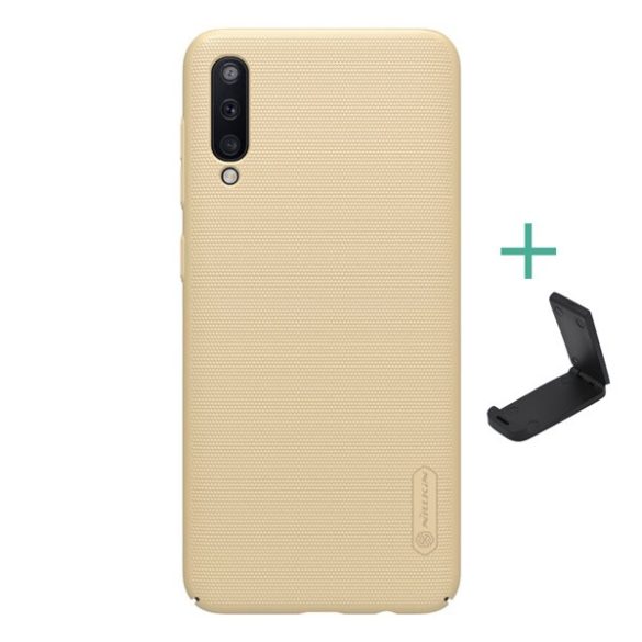 HUSĂ! - NILLKIN SUPER FROSTED plastic protecțiede telefon (cauciucat suprafață aspră + suport desktop) GOLD Samsung Galaxy A50 (SM-A505F), Samsung Galaxy A30s (SM-A307F), Samsung Galaxy A50s (SM-A507F)