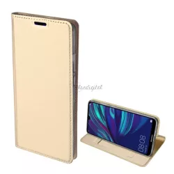   HUSĂ! - Husa DUX DUCIS SKIN PRO in picioare, efect piele (FLIP, deschidere laterala, suport card bancar, functie suport birou) AUR Huawei Y7 2019 (Y7 Prime 2019)