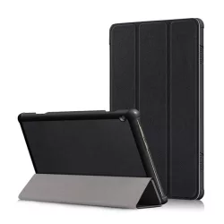   Husă stativă cu efect de piele (FLIP, deschidere laterală, funcție de suport pentru birou TRIFOLD) negru Lenovo Tab M10 (TB-X605F), Lenovo Tab M10 HD (TB-X505F)