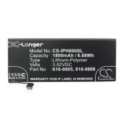  Baterie CAMERON SINO Li-Polymer (3.82V/1800mAh, compatibil cu Apple 616-0804) NEGRU Apple iPhone 6 4.7