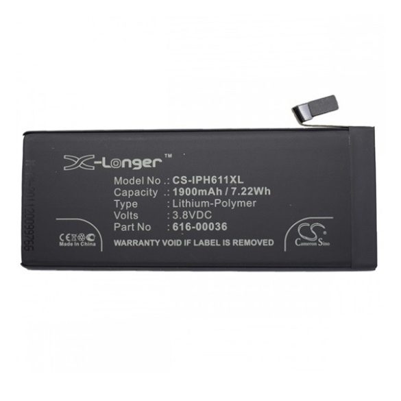 Baterie CAMERON SINO Li-Polymer (3.8V/1900mAh, compatibil cu Apple 616-00036) NEGRU Apple iPhone 6S 4.7