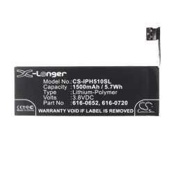   Baterie CAMERON SINO Li-Polymer (3.8V/1500mAh, compatibil cu Apple 616-0652) NEGRU Apple iPhone 5S