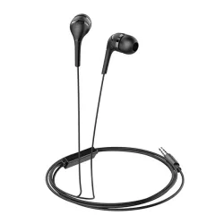   Căști HOCO M40 STEREO (mufă de 3,5 mm, microfon, buton de înregistrare) NEGRE