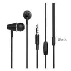   Căști HOCO M34 STEREO (mufă de 3,5 mm, microfon, buton de înregistrare) NEGRE
