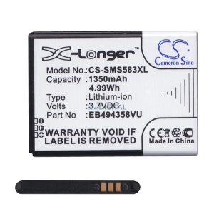 CAMERON SINO Baterie Li-Ion (3.7V/1350mAh, compatibil Samsung EB494358VU) BLACK Samsung Galaxy Young (GT-S6310), Galaxy Ace Duos (GT-S6802), Galaxy Mini 2 (GT-S6500)