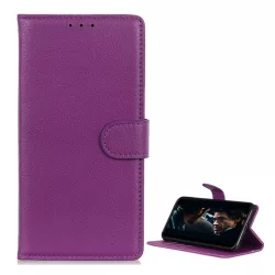   HUSĂ! - Husă stativă, efect piele (FLIP, deschidere laterală, desktop, premium) LILA Huawei Y6 2019 (Y6 Prime 2019)