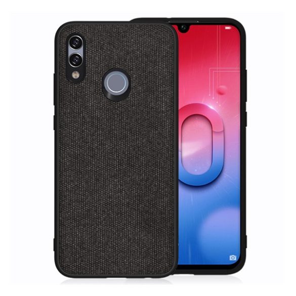 Husă silicon pentru telefon (spate textil) negru Huawei P Smart (2019), Honor 10 Lite