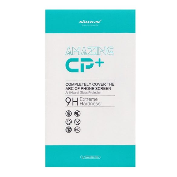 Sticlă de protecție pentru ecran NILLKIN CP+ (margine rotunjită 2.5D, curbată, lipici complet, rezistent la zgârieturi, filtrare UV, 0,33 mm, 9H) NEGRU Huawei Y7 2019 (Y7 Prime 2019)