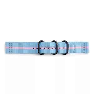 Proiectat pentru curea de rezervă SAMSUNG (universală, 22 mm, textil premium, reglabilă, în dungi) ALBASTRU DESCHIS/ROZ