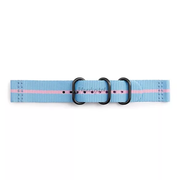 Proiectat pentru curea de rezervă SAMSUNG (universală, 22 mm, textil premium, reglabilă, în dungi) ALBASTRU DESCHIS/ROZ