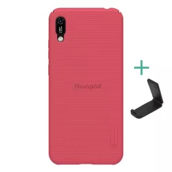   HUSĂ! - Protectie de telefon din plastic NILLKIN SUPER FROSTED (cauciucat, suprafata aspra + suport de masa) ROSU Huawei Y6 2019 (Y6 Prime 2019)