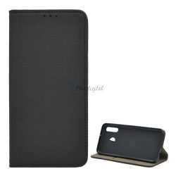   HUSĂ! - Carcasa in picioare, efect piele (FLIP, deschidere laterala, functie suport de masa, model romb) NEGRU Samsung Galaxy M30 (SM-M305F)