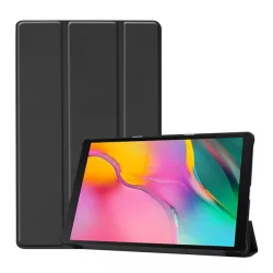   Husă în picioare, efect piele (FLIP activ, deschidere laterală, TRIFOLD, suport desktop) NEGRU Samsung Galaxy Tab A 10.1 WIFI (2019) SM-T510, Samsung Galaxy Tab A 10.1 LTE (2019) SM-T515
