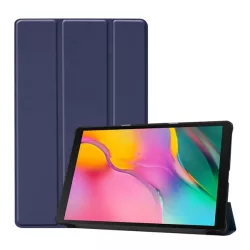   Husă în picioare, efect piele (FLIP activ, deschidere laterală, TRIFOLD, suport desktop) ALBASTRU ÎNCHIS Samsung Galaxy Tab A 10.1 WIFI (2019) SM-T510, Samsung Galaxy Tab A 10.1 LTE (2019) SM-T515