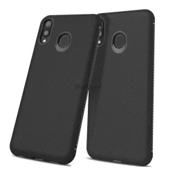  HUSĂ! - Protectie din silicon pentru telefon (rezistenta medie la impact, model in dungi) NEGRU Samsung Galaxy M20 (SM-M205F)