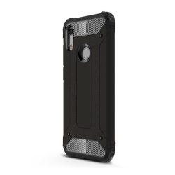   HUSĂ! - Protecție din plastic pentru telefon Defender (rezistență medie la impact, toc cu bule, interior din silicon, efect metalic) negru Honor 8A (Play 8A), Huawei Y6s (2019)