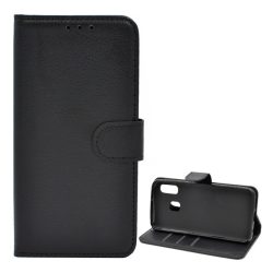   Husă în picioare, efect piele (FLIP, deschidere laterală, suport desktop, premium) NEGRU Samsung Galaxy A20e (SM-A202F)