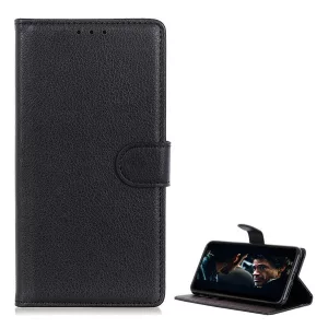 HUSĂ! - Carcasa in picioare, efect piele (FLIP, deschidere laterala, suport desktop, premium) NEGRU Samsung Galaxy A70 (SM-A705F)