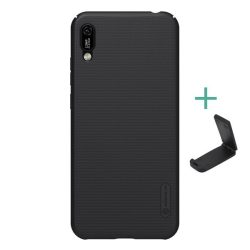   HUSĂ! - NILLKIN SUPER FROSTED plastic protecțiede telefon (cauciucat suprafață aspră + suport desktop) negru Honor 8A (Play 8A)