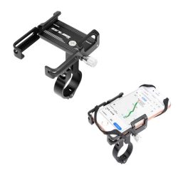   Suport pentru telefon de bicicletă GUB (reglabil la 360°, montare pe ghidon metalic, protecție suplimentară, dimensiune 4-6.7") NEGRU